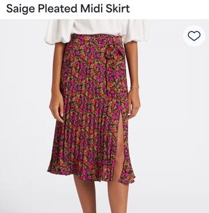 Skies are Blue Saige Pleated Midi Skirt
